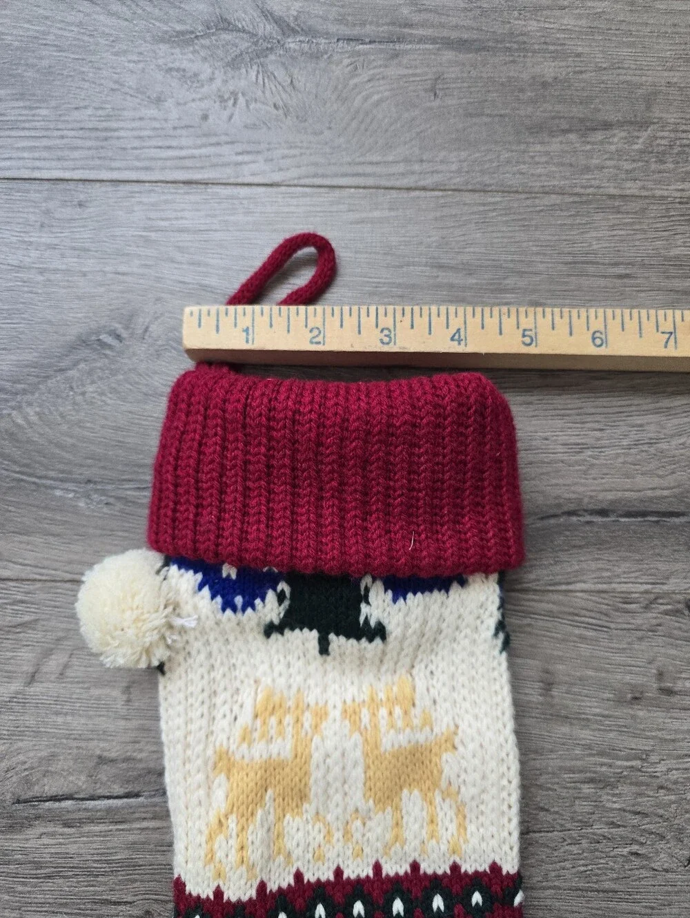 Reindeer Wool Christmas Stocking Cabincore Cottagecore Farmhouse